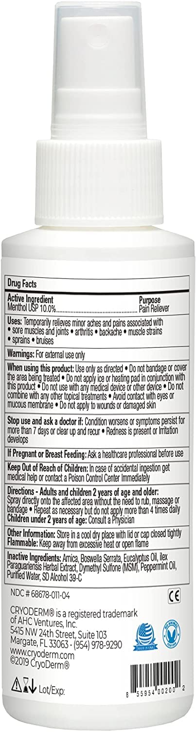 CryoDerm 4 oz Spray Cold Therapy (6 Pack) - TrustMedUSA