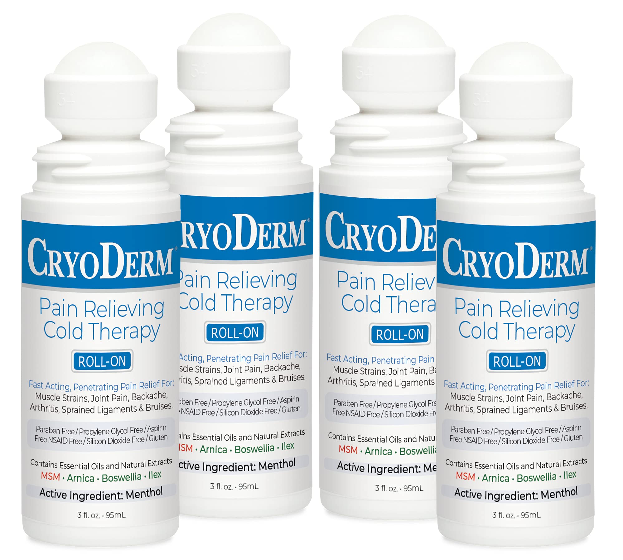CryoDerm Pain Relieving, 3 Fl Oz (Pack of 4) - TrustMedUSA
