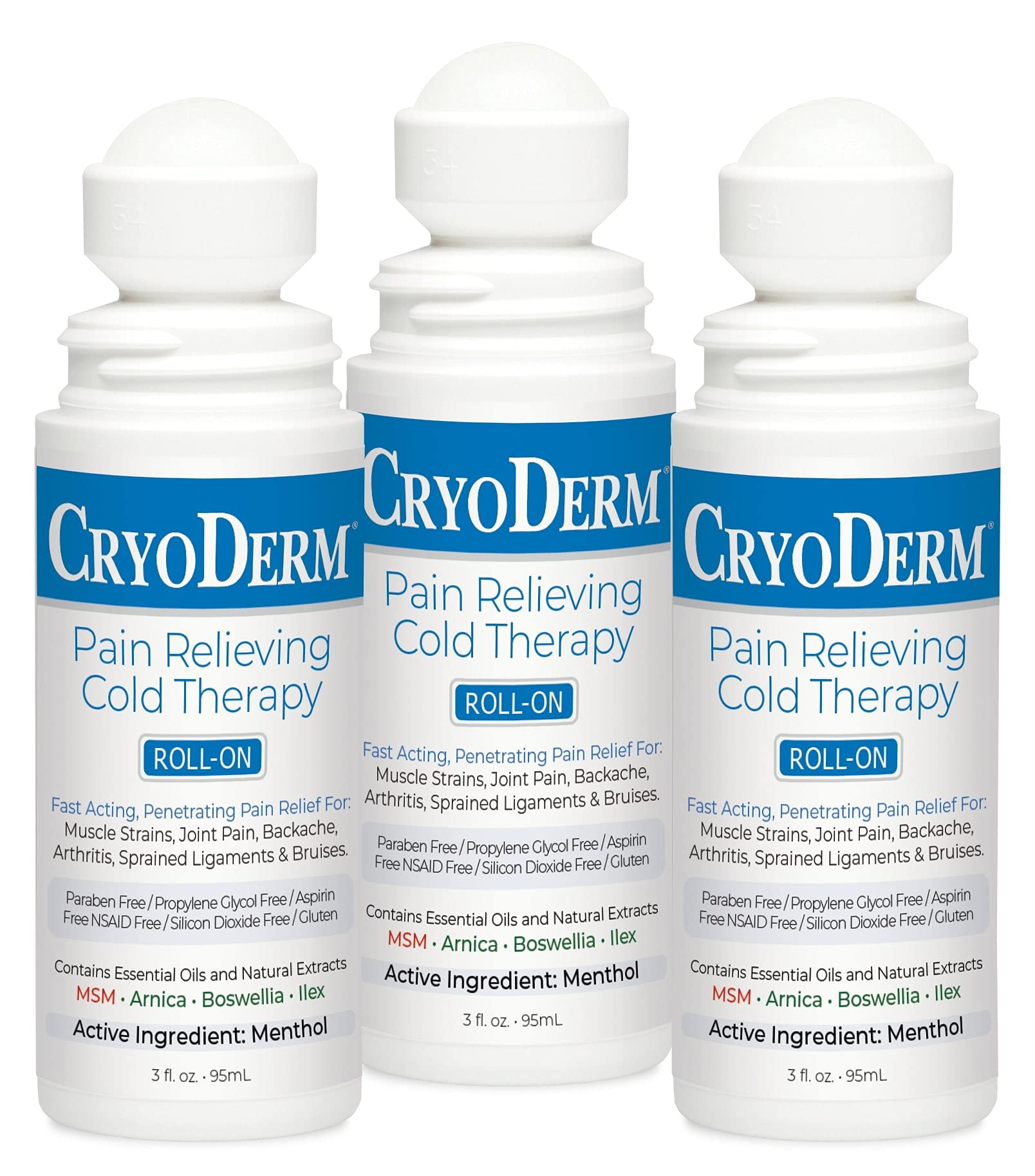 Cryoderm Roll-On 3-Pack, 3 Fl Oz (Pack of 3) - TrustMedUSA