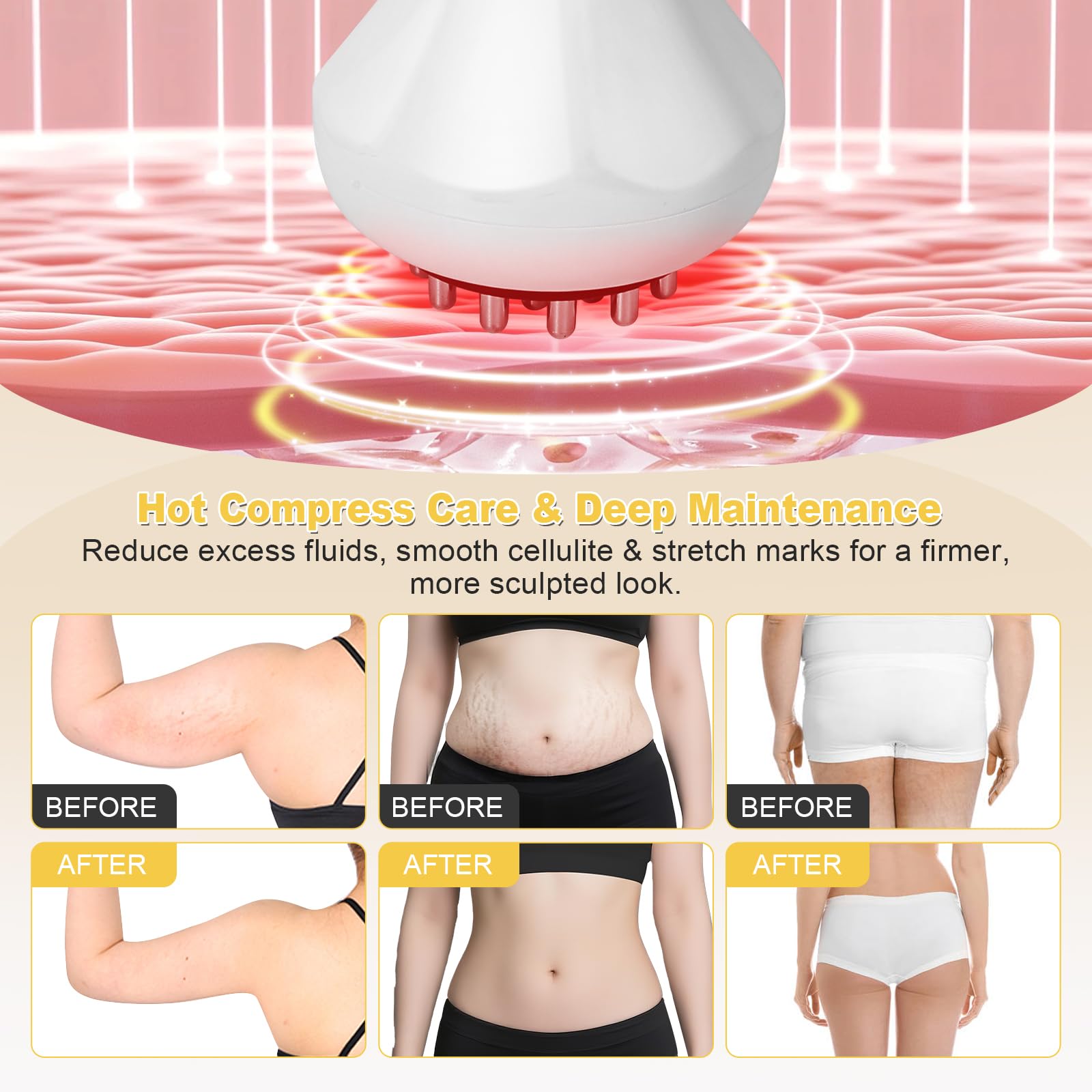 CRYSNATM Lymphatic Drainage Massager & Anti Cellulite Massage Tool, Body Sculpting Machine Helps Reduce Stretch Marks & Cellulite, Ideal Pain Relief Devices for Sciatica Nerve, Legs, Arms, Belly - Maple Wellness Supplements