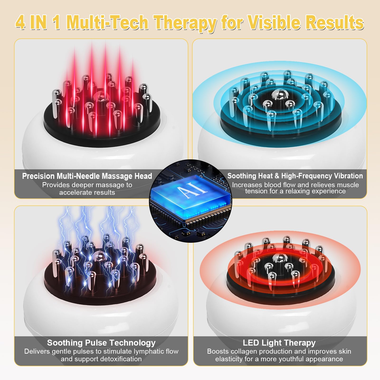 CRYSNATM Lymphatic Drainage Massager & Anti Cellulite Massage Tool, Body Sculpting Machine Helps Reduce Stretch Marks & Cellulite, Ideal Pain Relief Devices for Sciatica Nerve, Legs, Arms, Belly - Maple Wellness Supplements