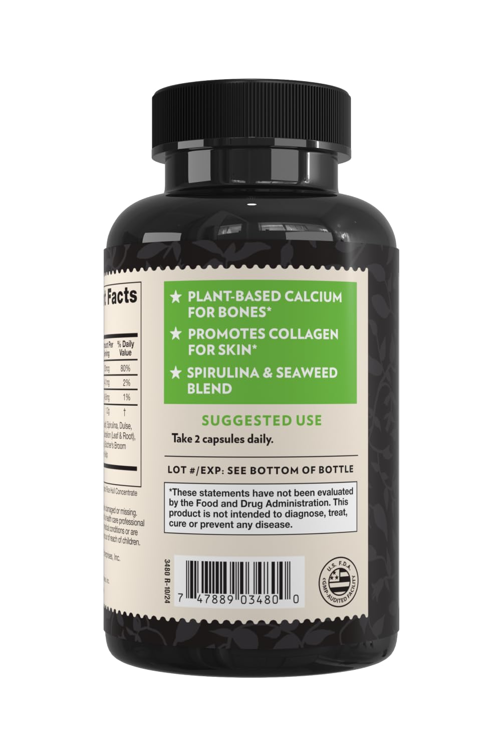 Crystal Star Ocean Minerals Supplement (60 Capsules) – Daily Herbal Supplement for Bone Health & Collagen – Sea Buckthorn, Spirulina & Organic Alfalfa - Non-GMO - TrustMedUSA