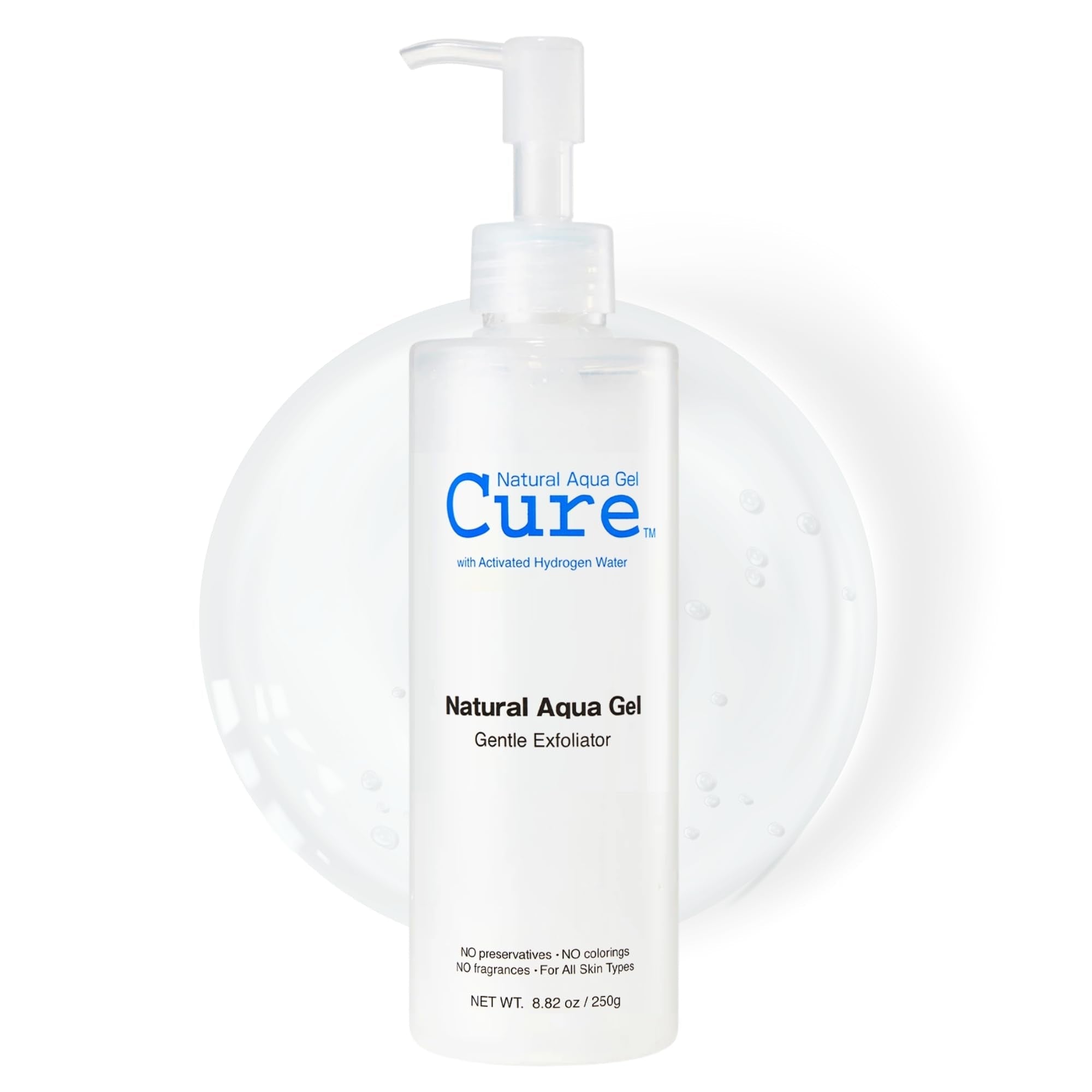 Cure by Toyo | Aqua Gel Gentle Exfoliator | Clear and Softer Skin | Non-Abrasive Face and Body Cleanser | Sensitive Skin | Big Size 8.82oz - Maple Wellness Supplements