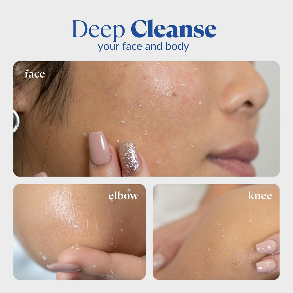 Cure by Toyo | Aqua Gel Gentle Exfoliator | Clear and Softer Skin | Non-Abrasive Face and Body Cleanser | Sensitive Skin | Big Size 8.82oz - Maple Wellness Supplements