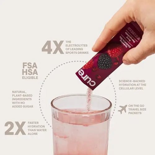 Cure Hydrating Plant Based Electrolyte Mix | FSA & HSA Eligible | Powder for Dehydration - TrustMedUSA