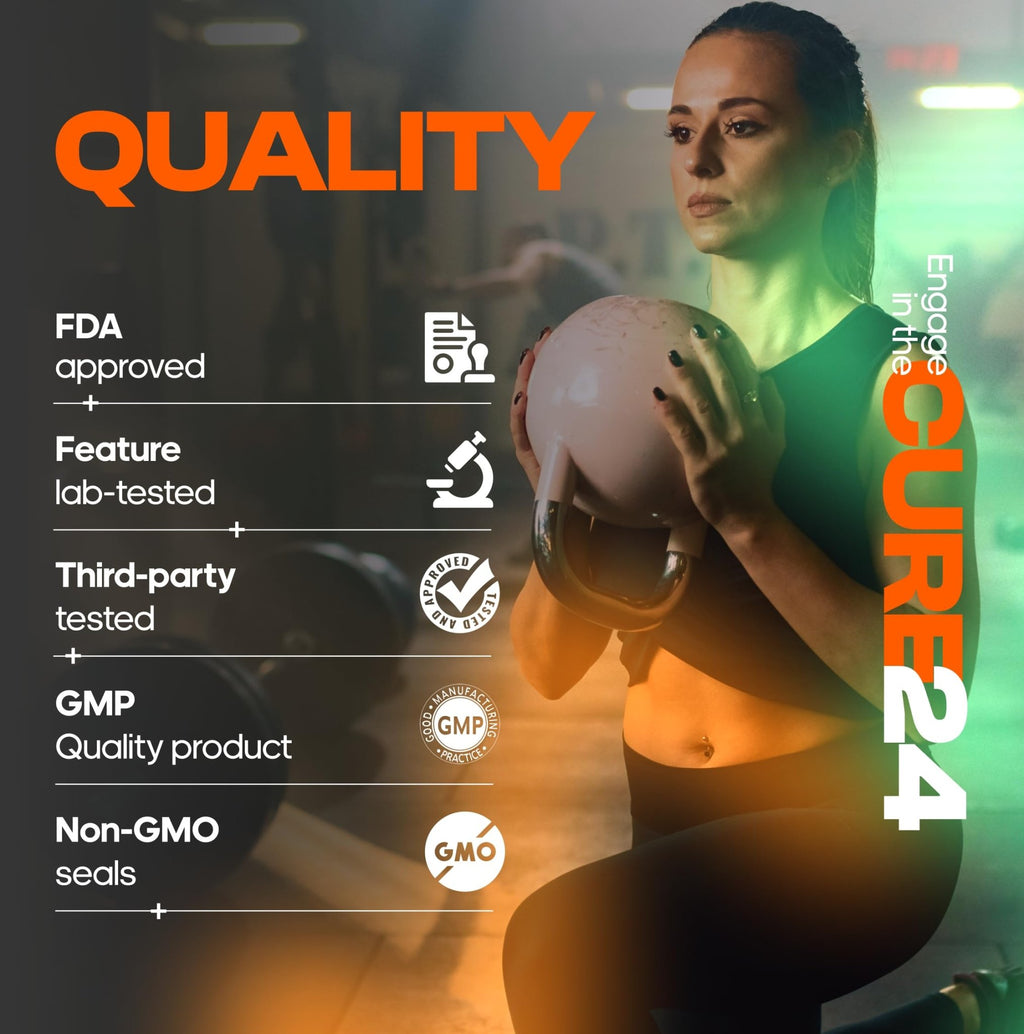 Cure24 Bovine X3 Colostrum Supplement Powder for Humans, 100% Pure Whole Natural Grass Fed Superfood, High IgG, Plus Probiotic & Prebiotic, Natural Peach-Mango Flavor, Made in USA - TrustMedUSA