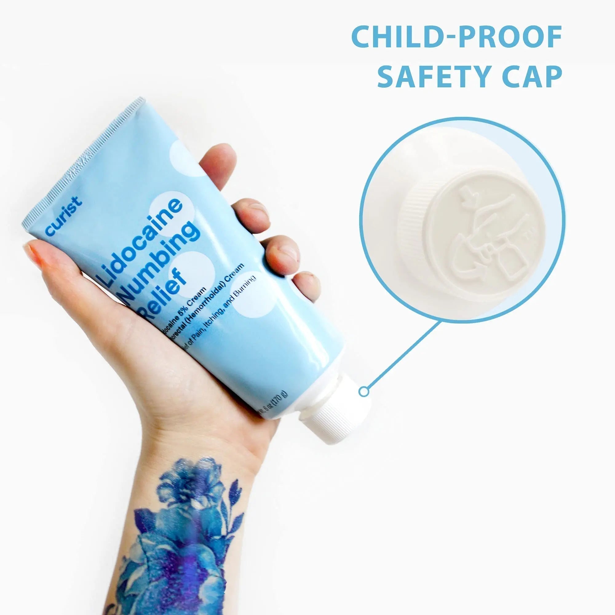 Curist 5% Lidocaine Numbing Cream - 6 oz (170 g) XL Tube - Soothing Numbing Cream for Temporary Discomfort, Itching, and Burning from Hemorrhoids Lidocaine 5% (1 Pack - 6 oz Tube) - TrustMedUSA