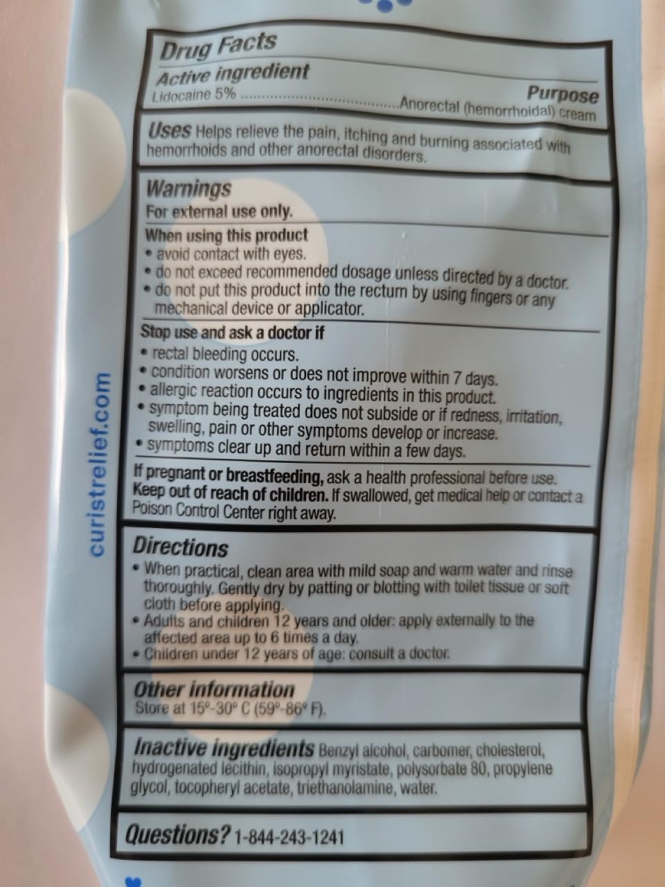 Curist 5% Lidocaine Numbing Cream - 6 oz (170 g) XL Tube - Soothing Numbing Cream for Temporary Discomfort, Itching, and Burning from Hemorrhoids Lidocaine 5% (1 Pack - 6 oz Tube) - Maple Wellness Supplements