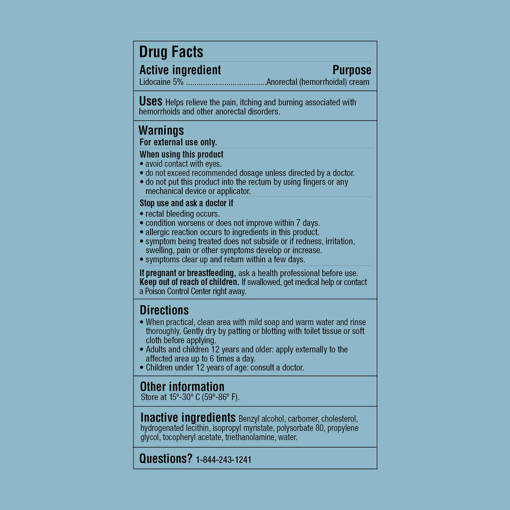 Curist 5% Lidocaine Numbing Cream - 6 oz (170 g) XL Tube - Soothing Numbing Cream for Temporary Discomfort, Itching, and Burning from Hemorrhoids Lidocaine 5% (1 Pack - 6 oz Tube) - Maple Wellness Supplements