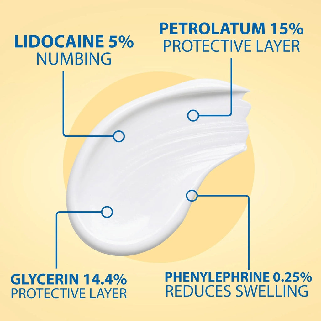 Curist Fissure and Hemorrhoid Cream with Lidocaine 5% and Phenylephrine HCl - Numbing Anal Fissure Cream Temporarily Shrinks Hemorrhoids - Reduces Itching, Swelling, & Burning - Huge Tube - 6oz - TrustMedUSA