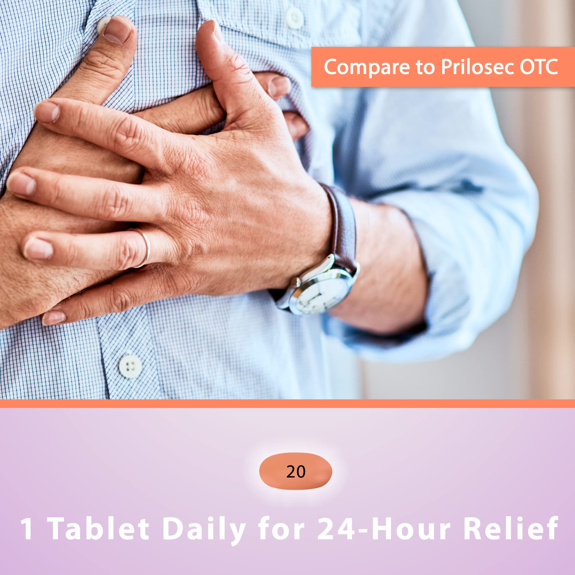 Curist Omeprazole 20mg Tablets Bulk Pack - 84Count Delayed-Release Tablets - Acid Reflux Medicine for Heartburn Relief (2 Pack of 42 Tablets - 84 Total) - Maple Wellness Supplements