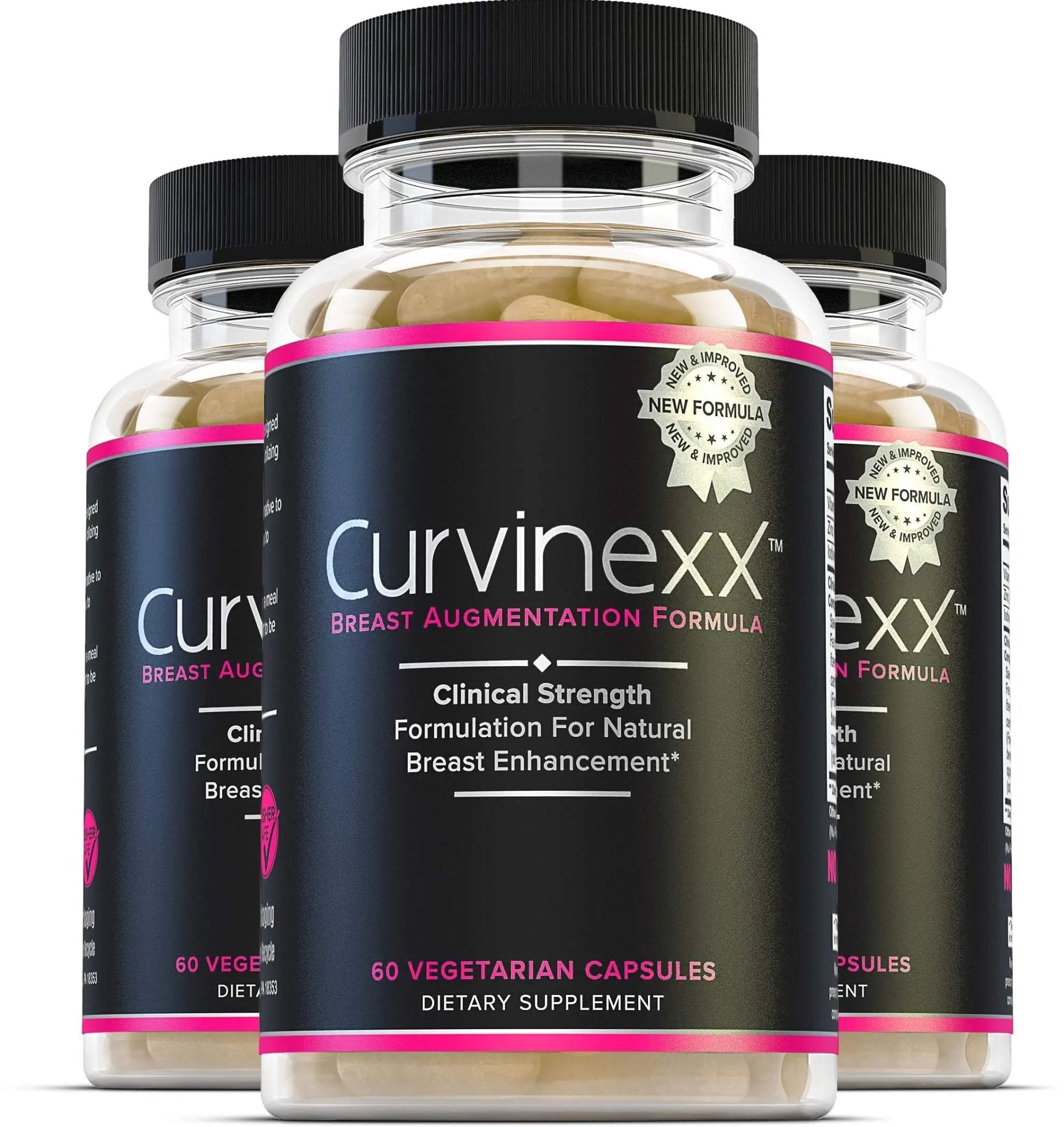CURVINEXX (3 Bottles) - Natural Breast Toning and Firming Supplement. Lift, Firm and Enhance your Bust Naturally... - TrustMedUSA