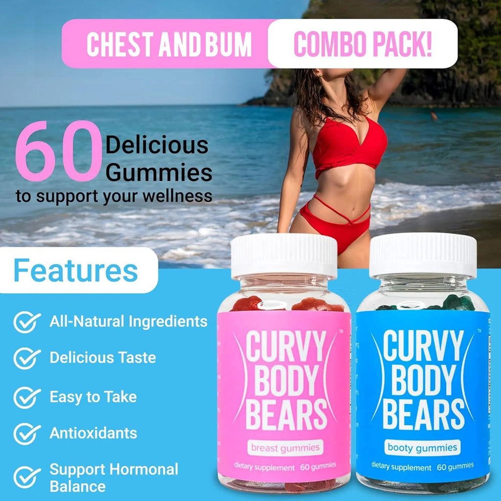 Curvy Body Bears Gummies Combo Pack - Chest and Bum Gummies - Workout Aid - TrustMedUSA