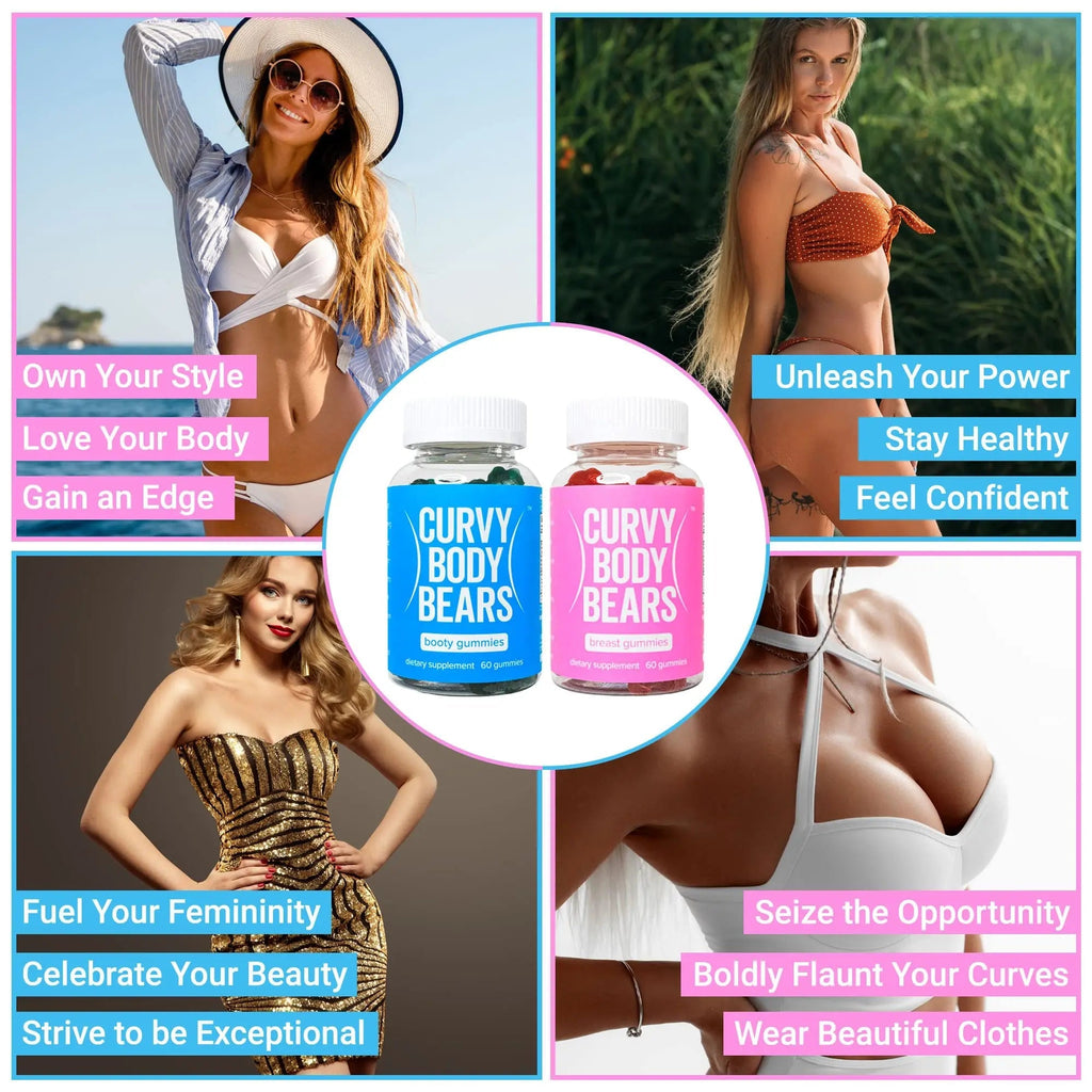 Curvy Body Bears Gummies Combo Pack - Chest and Bum Gummies - Workout Aid - TrustMedUSA