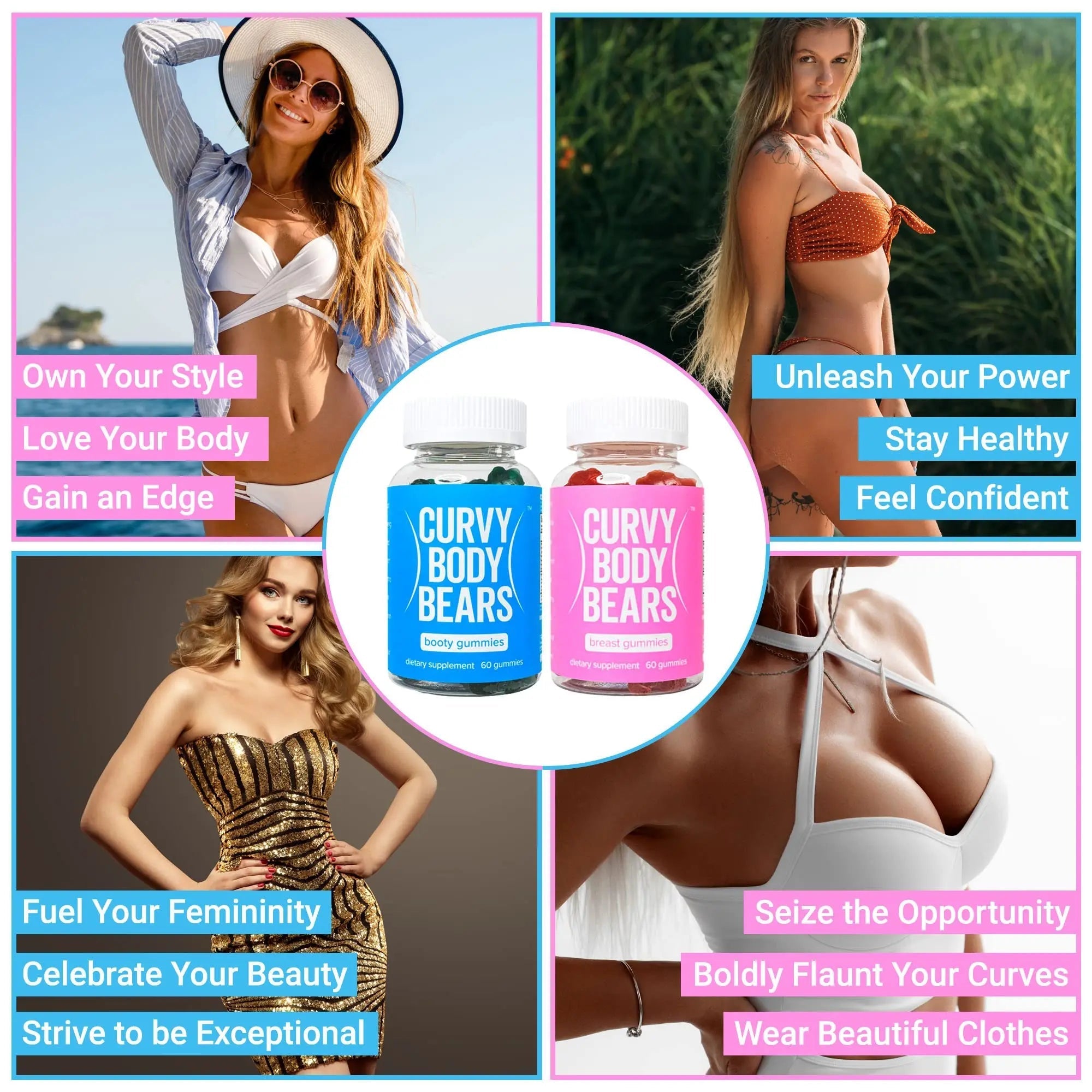 Curvy Body Bears Gummies Combo Pack - Chest and Bum Gummies - Workout Aid - TrustMedUSA