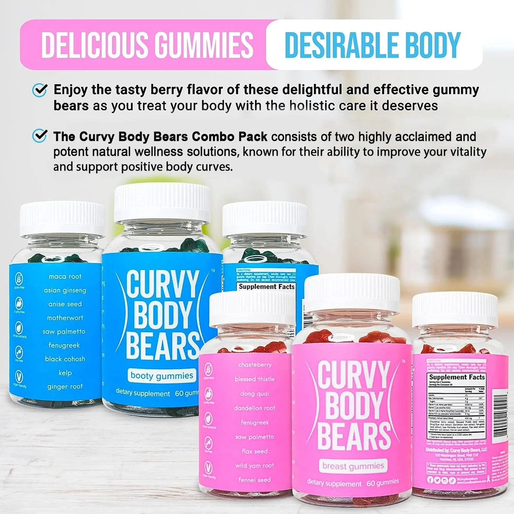 Curvy Body Bears Gummies Combo Pack - Chest and Bum Gummies - Workout Aid - TrustMedUSA