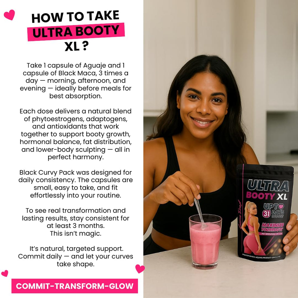 Curvy Fruit Maximum Booty Growth – Ultra Booty Powder with Aguaje + Black Maca – Glute Volume Supplement for Women - TrustMedUSA