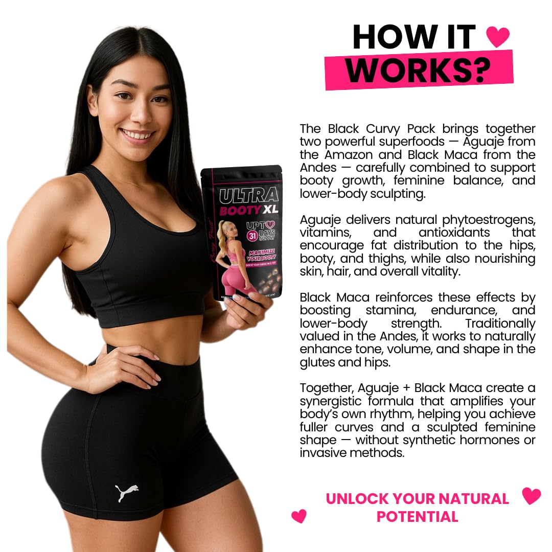 Curvy Fruit Maximum Booty Growth – Ultra Booty Powder with Aguaje + Black Maca – Glute Volume Supplement for Women - TrustMedUSA