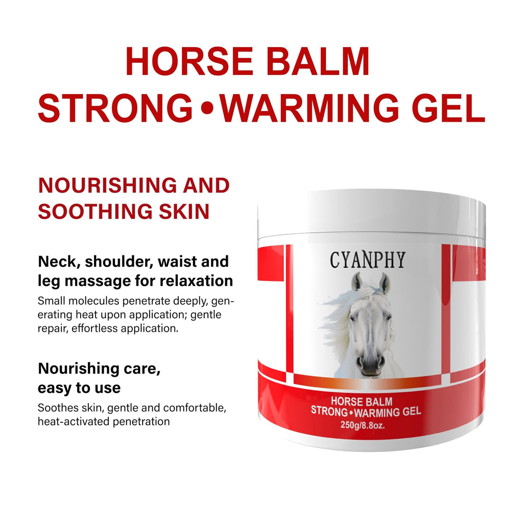 CYANPHY 250g Unisex Adult Extra Strong Horse Balm Joint Massage Cream with Fresh Scent for Muscle & Joint Massage Body for Warming Massage Gel for Hands, Feet, Legs, Knees, Waist for People - TrustMedUSA