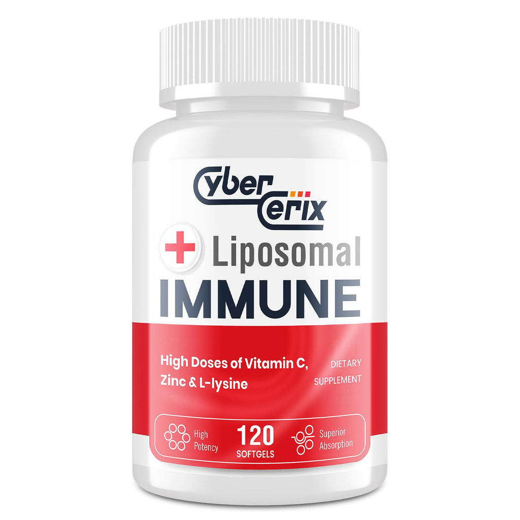 CyberCerix Advanced Liposomal Immune Supplement, Complex with L-Lysine 1,500mg, Vitamins, Minerals & Herbal Extracts, Comprehensive Daily Wellness Blend for Men & Women - 120 Capsules - TrustMedUSA