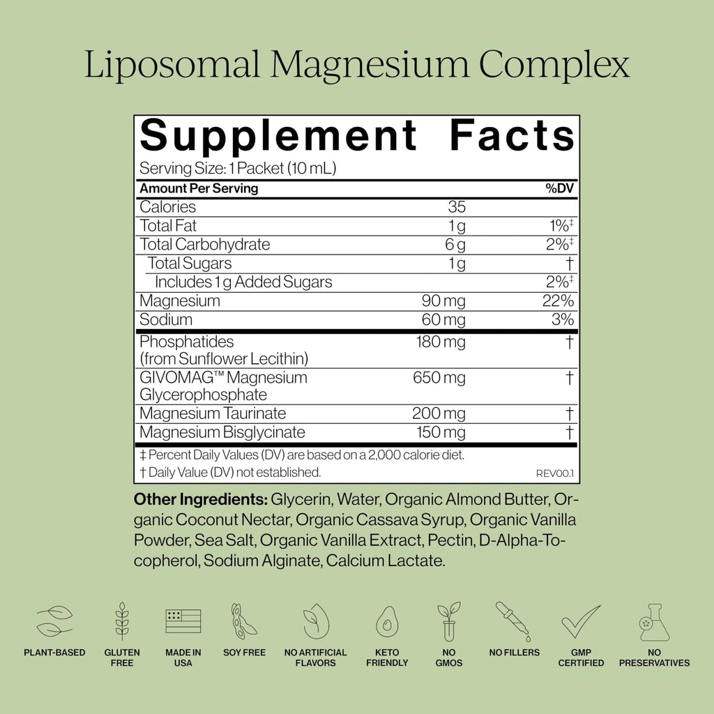 Cymbiotika Liposomal Magnesium Complex – Promotes Relaxation, Restful Sleep, and Heart & Brain Health – Highly Absorbable 3-in-1 Formula - TrustMedUSA