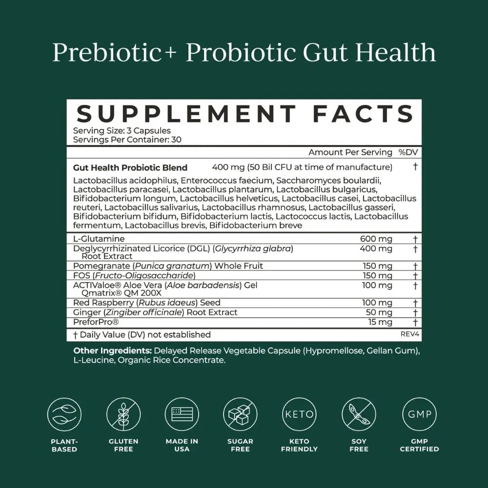CYMBIOTIKA Probiotic + Prebiotic, 60 Billion CFU - 19 Strains, Gut Health Supplement for Women & Men, Immune Support, Digestive Health, & Gut Balance, 90 Capsules, 1 Month Supply, Made in USA - TrustMedUSA