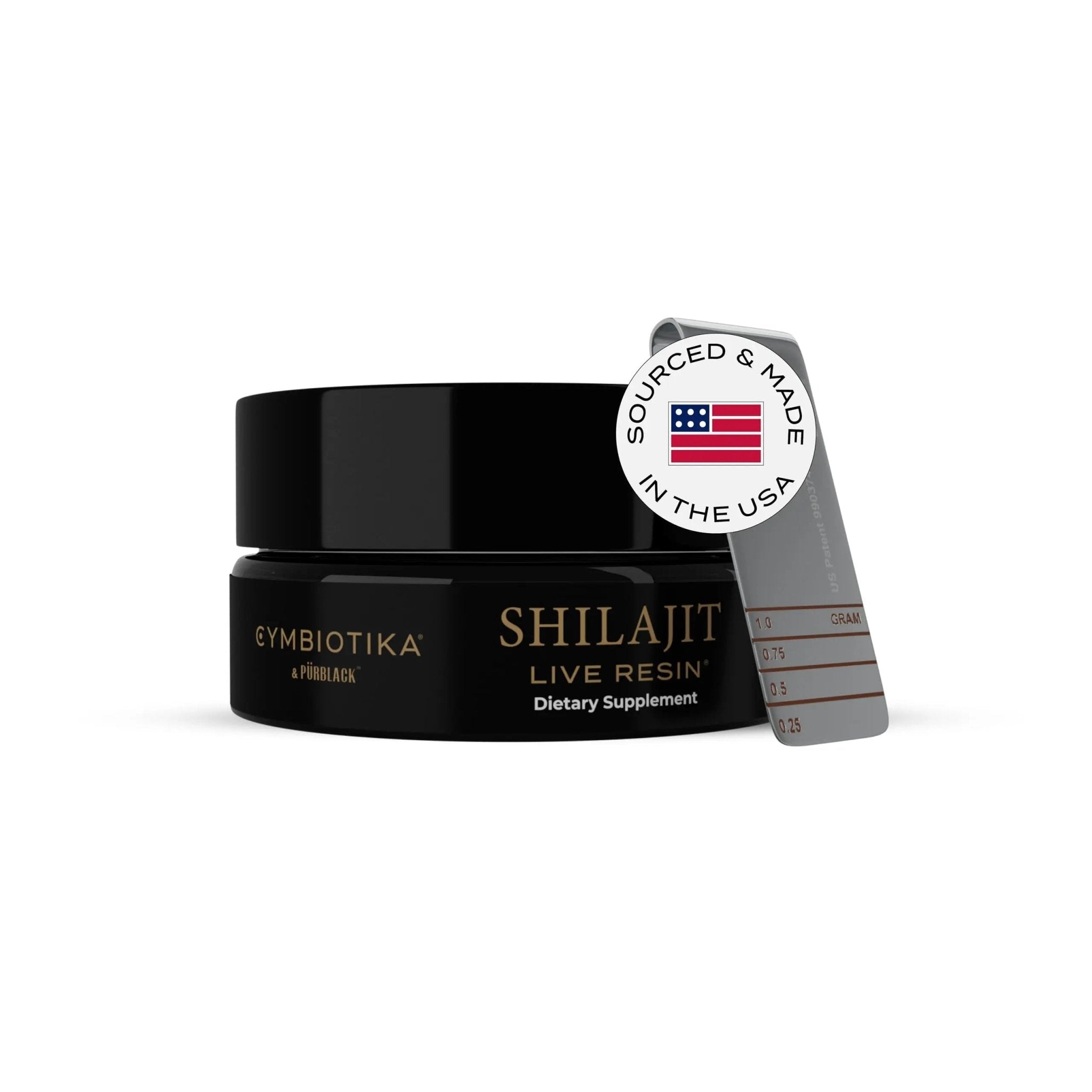 CYMBIOTIKA Pure Himalayan Shilajit Resin 500mg - 84+ Trace Minerals, High Potency with Elemental Gold & Fulvic Acid - for Energy, Focus, Immune & Digestive Support - Authentic Shilajit Resin - TrustMedUSA