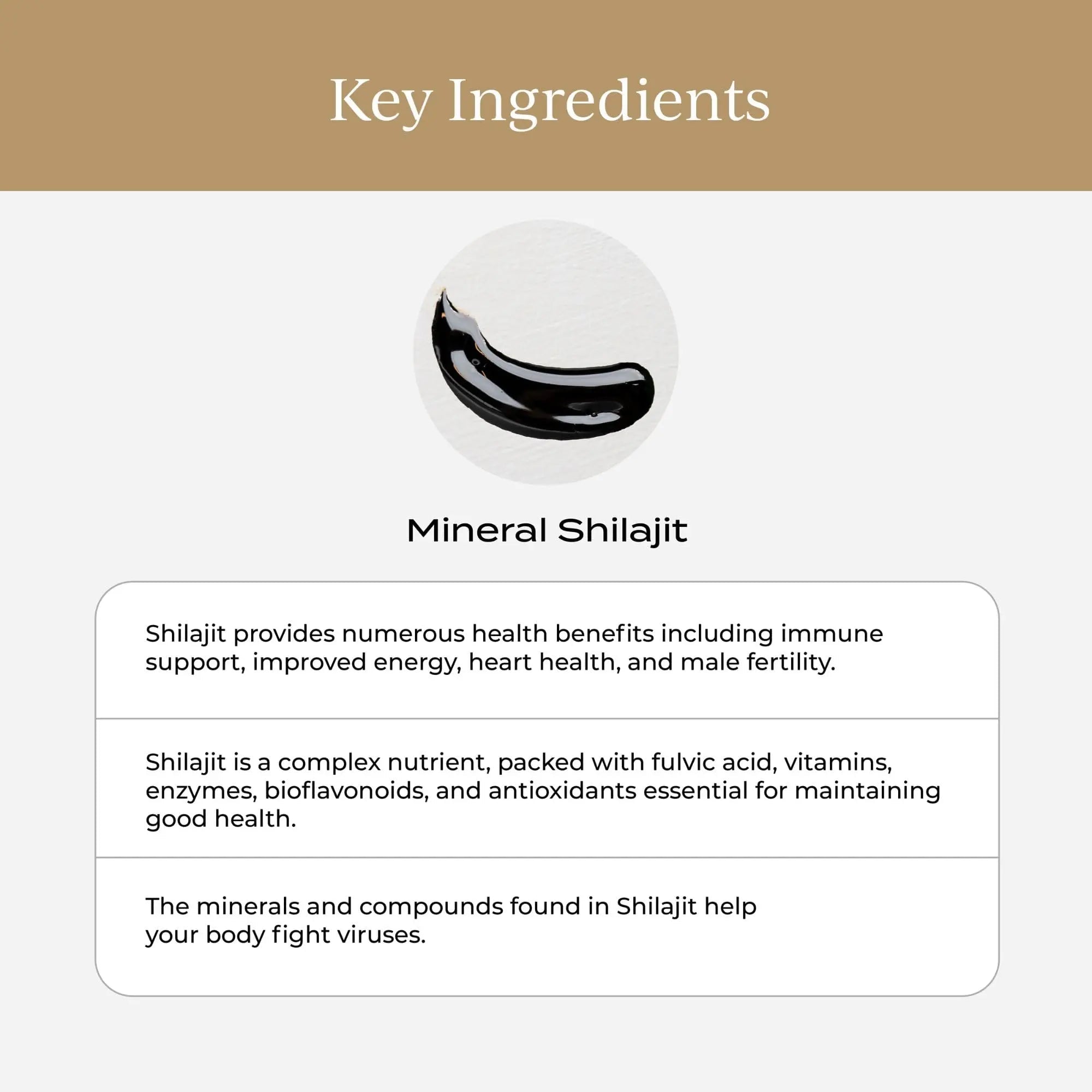 CYMBIOTIKA Pure Himalayan Shilajit Resin 500mg - 84+ Trace Minerals, High Potency with Elemental Gold & Fulvic Acid - for Energy, Focus, Immune & Digestive Support - Authentic Shilajit Resin - TrustMedUSA