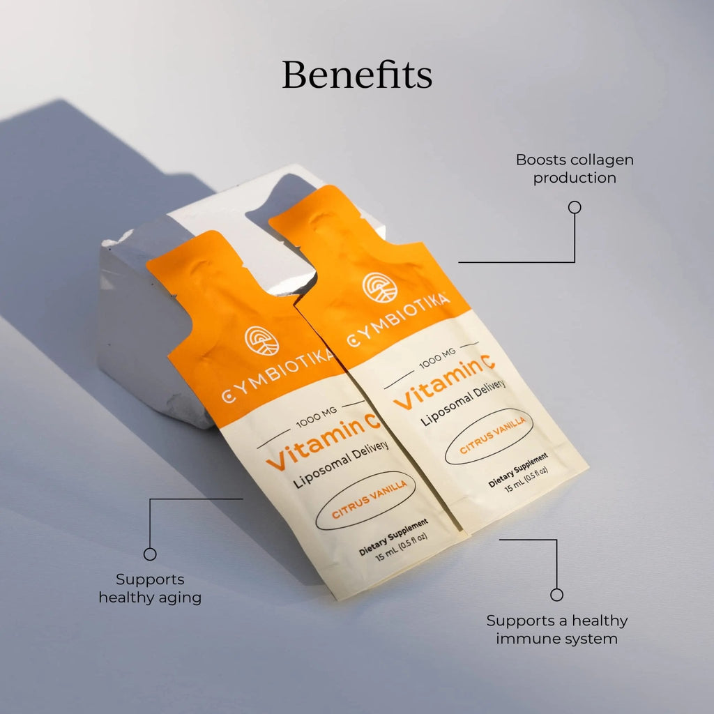 CYMBIOTIKA Vitamin C Individual Packets, Liposomal Delivery, Supplement for Immune Support, Collagen Boost, & Healthy Aging - TrustMedUSA