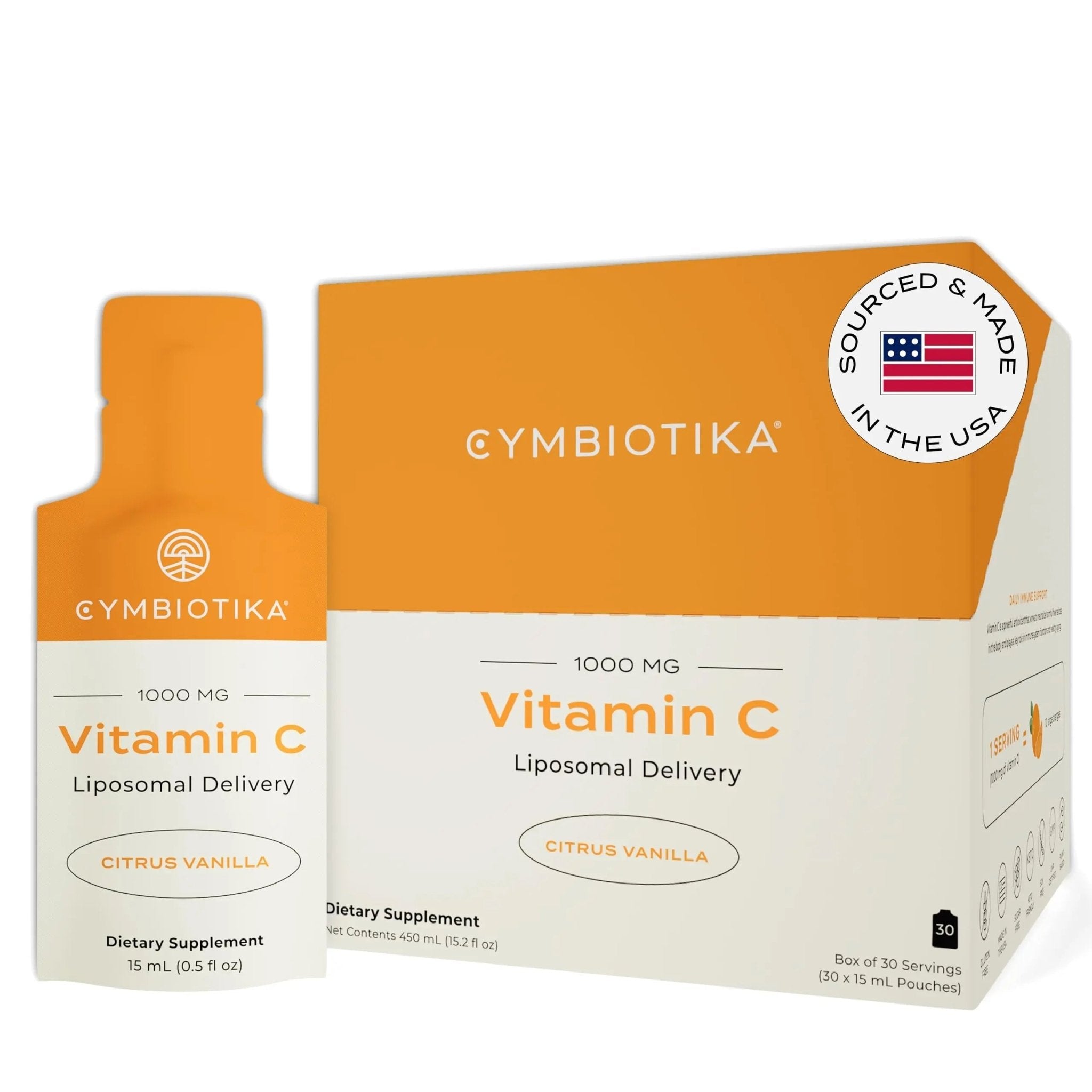 CYMBIOTIKA Vitamin C Individual Packets, Liposomal Delivery, Supplement for Immune Support, Collagen Boost, & Healthy Aging - TrustMedUSA