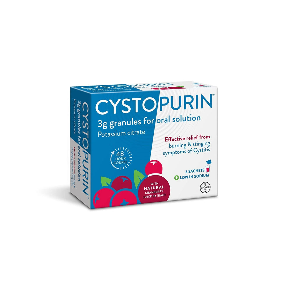 Cystopurin Cystitis Relief, Cranberry Flavour and Low in Sodium, 6 Sachets - TrustMedUSA