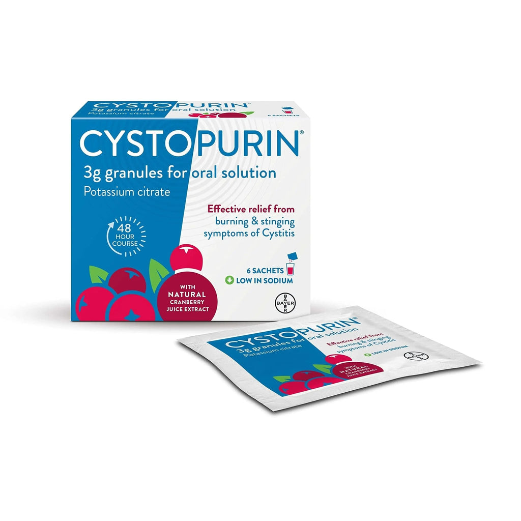 Cystopurin Cystitis Relief, Cranberry Flavour and Low in Sodium, 6 Sachets - TrustMedUSA