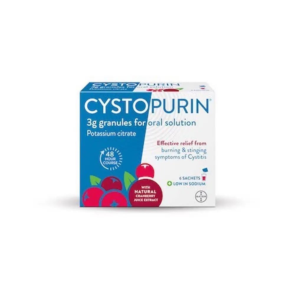 Cystopurin Cystitis Relief, Cranberry Flavour and Low in Sodium, 6 Sachets - TrustMedUSA