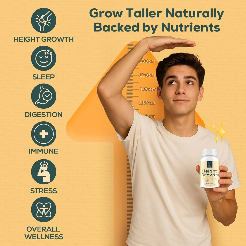 CystoRebalance 25-in 1 Bone Strength Supplement - for Natural Growth, Digestion and Stress - High Absorption - Calcium, Magnesium, Zinc, Ashwaganda and Multivitamins for Age 12+ | 60 Caps - TrustMedUSA