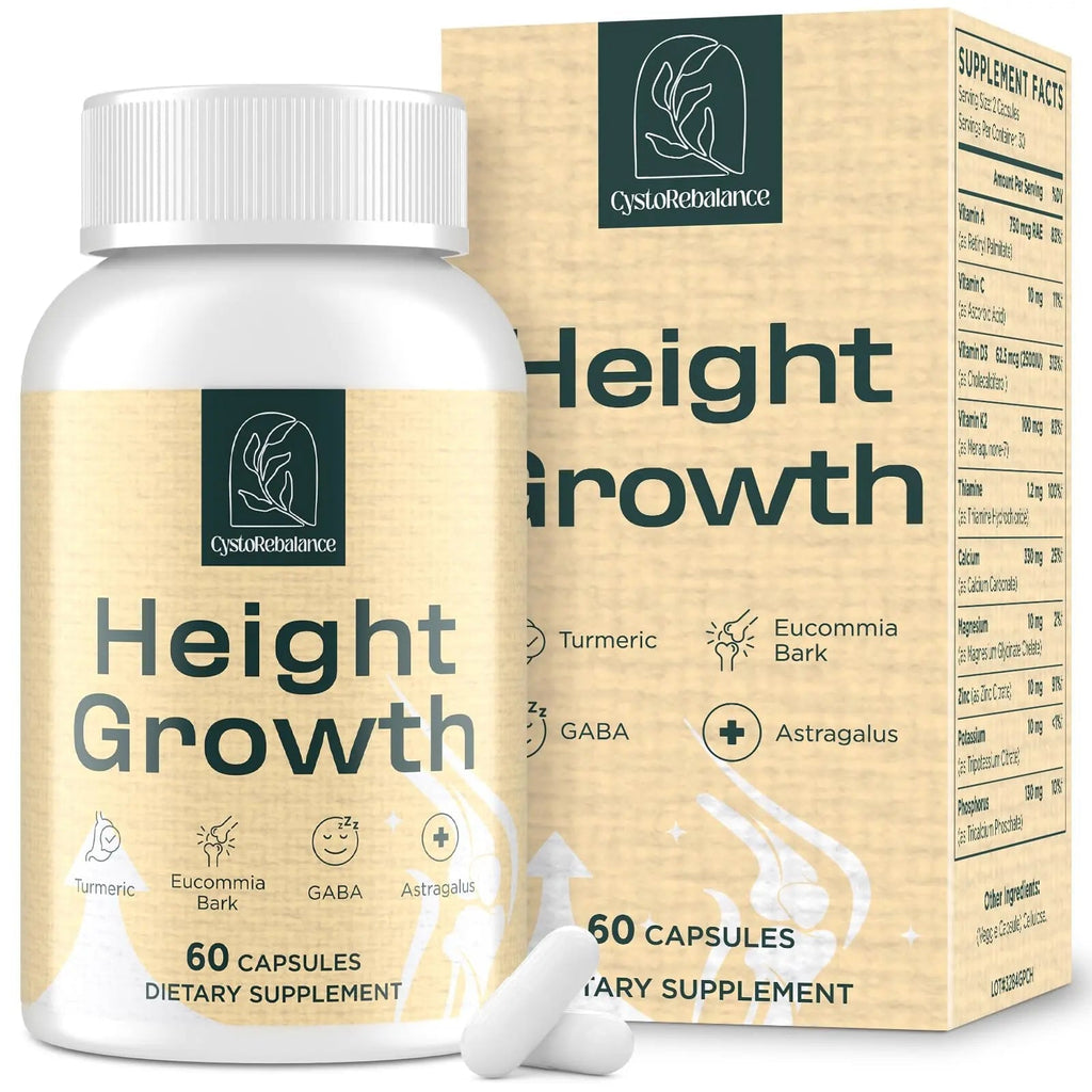 CystoRebalance 25-in 1 Bone Strength Supplement - for Natural Growth, Digestion and Stress - High Absorption - Calcium, Magnesium, Zinc, Ashwaganda and Multivitamins for Age 12+ | 60 Caps - TrustMedUSA