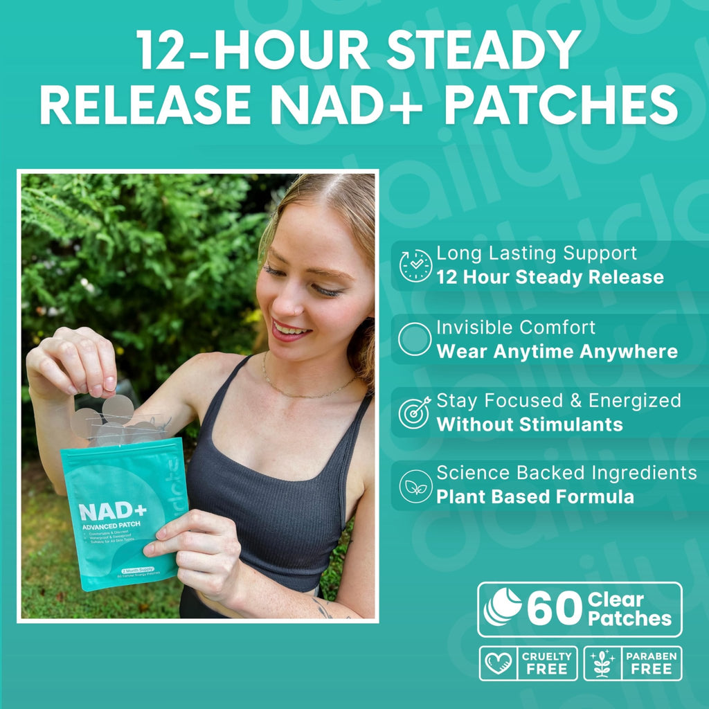 Daily Dots NAD+ Patches | Energy, Healthy Aging & Wellness Support | 12 Active Blends incl. Nicotinamide & CoQ10 | Time Release Patch | for Men & Women (60 Patches) - TrustMedUSA