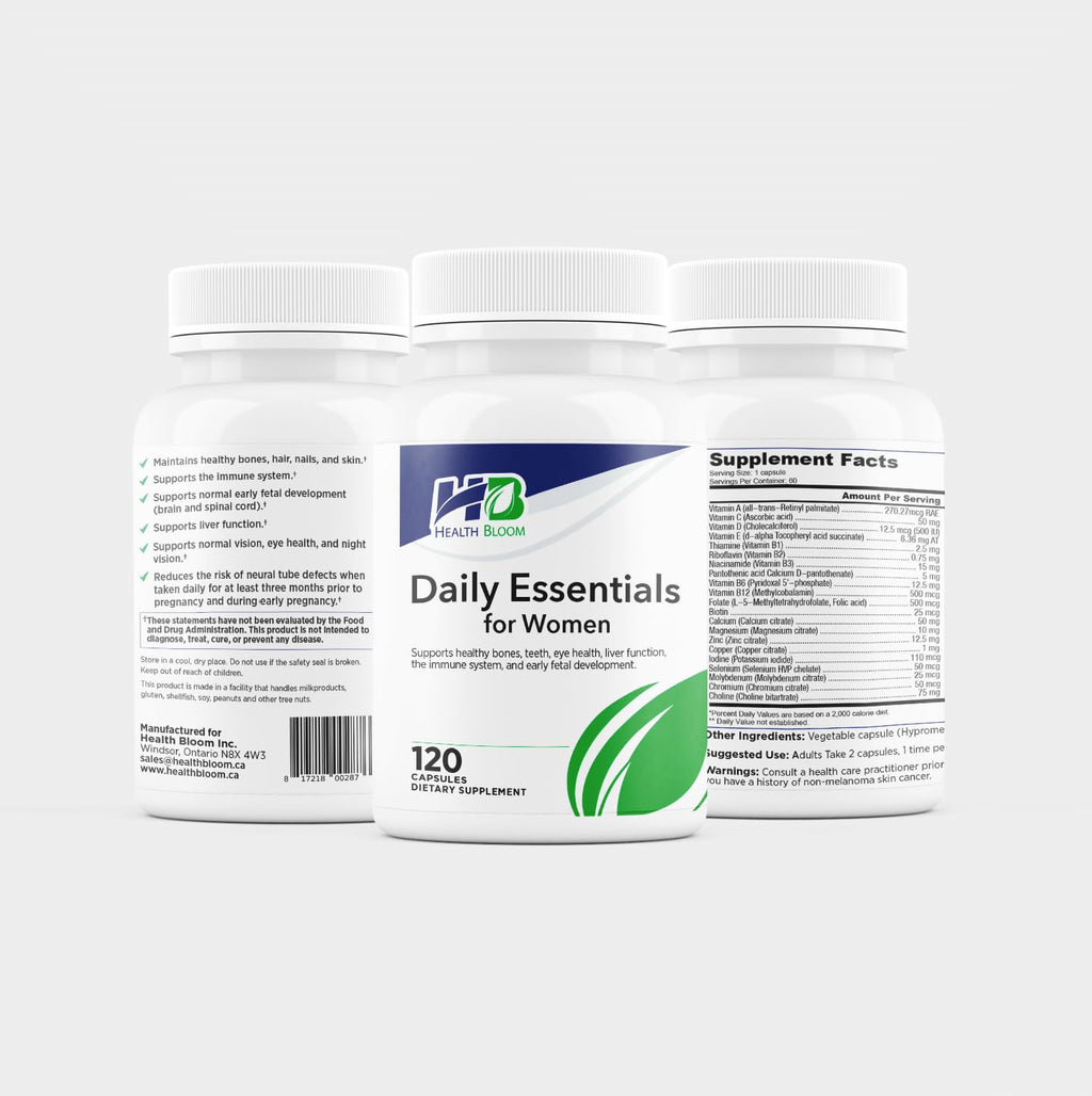 Daily Essentials for Women| 120 Capsules | Health Bloom | Vitamins and Minerals Capsules | - TrustMedUSA