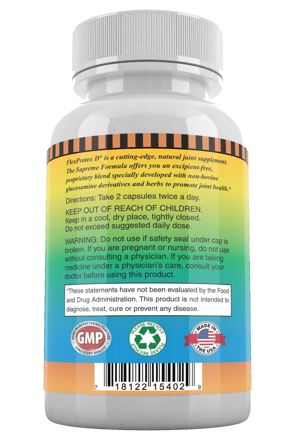 Daily Health, Flexprotex D 884mg Joint Muscle Support 120 Capsules Natural Herbal Turmeric Chondroitin Glucosamine Yucca Boswellia Hyaluronic Acid Ashwagandha D3 Magnesium (1 Month Supply) - TrustMedUSA