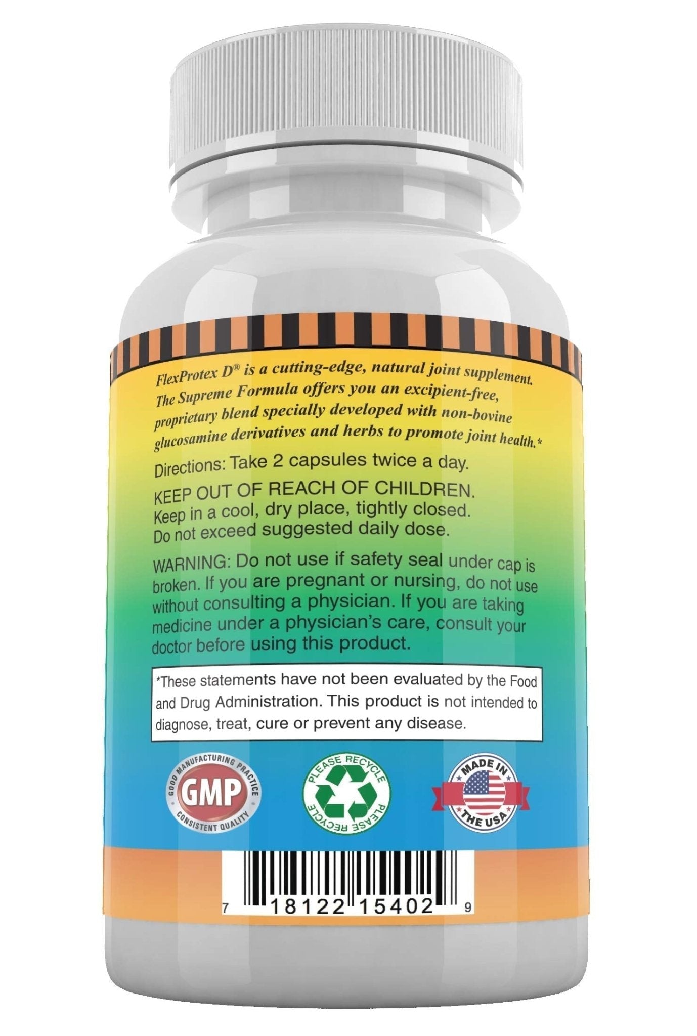 Daily Health, Flexprotex D 884mg Joint Muscle Support 120 Capsules Natural Herbal Turmeric Chondroitin Glucosamine Yucca Boswellia Hyaluronic Acid Ashwagandha D3 Magnesium (1 Month Supply) - TrustMedUSA