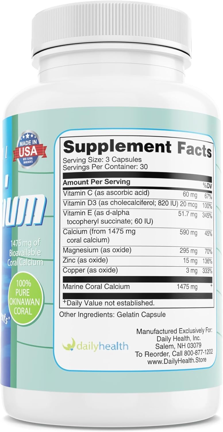 Daily Health, FlexProtex D Joint Muscle Support Supplement 3 Bottles Plus 1 Bottle Daily Marine Coral Calcium 90 Capsules - TrustMedUSA