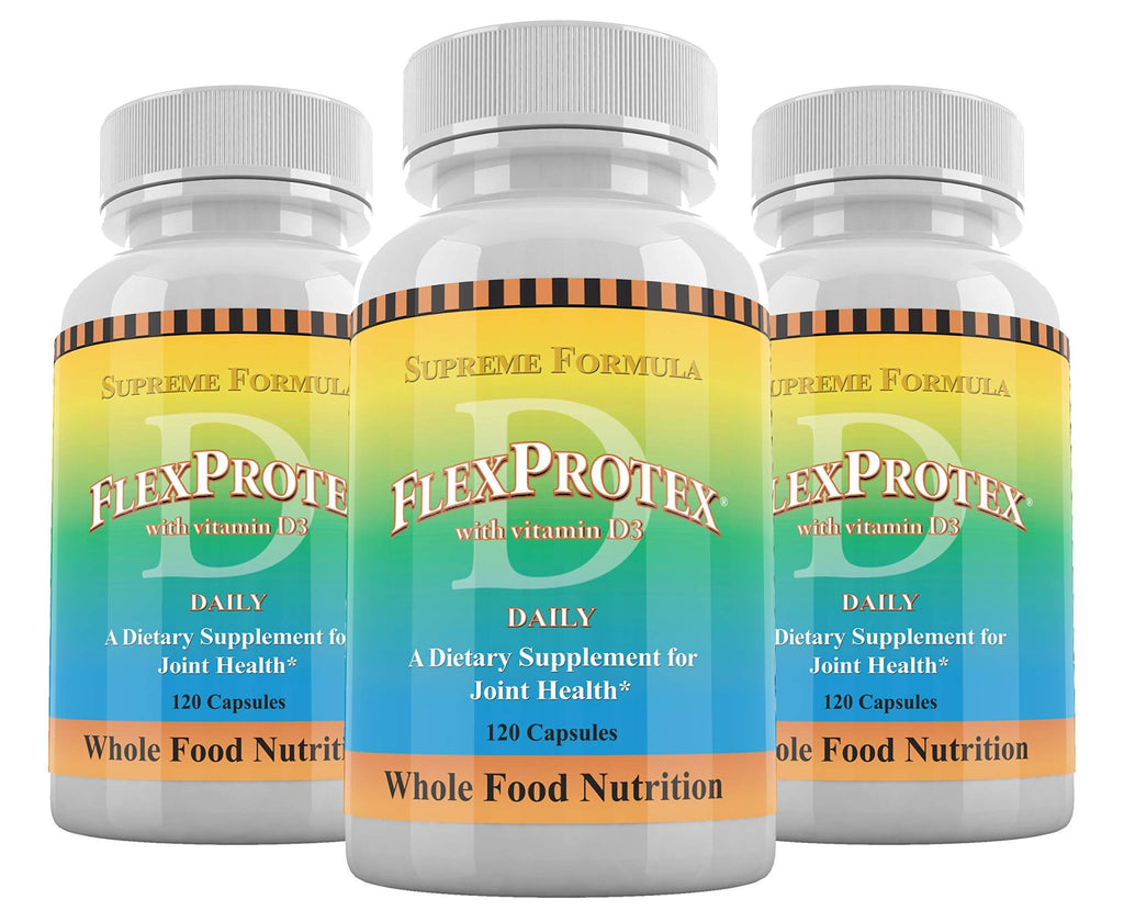 Daily Health, FlexProtex D Joint Muscle Support Supplement 3 Bottles Plus 1 Bottle Daily Marine Coral Calcium 90 Capsules - TrustMedUSA