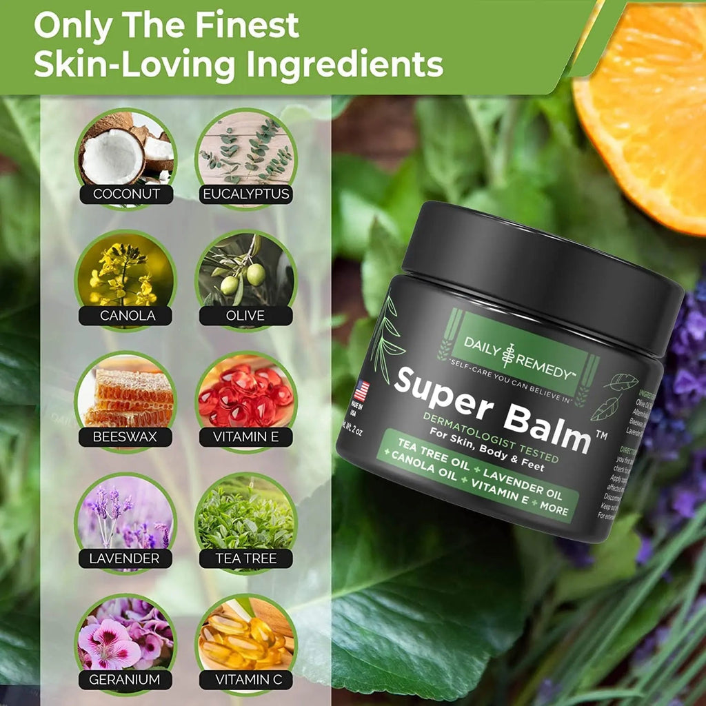 DAILY REMEDY Tea Tree Oil Extra Strength Super Balm - Athletes Foot Cream Combats - TrustMedUSA