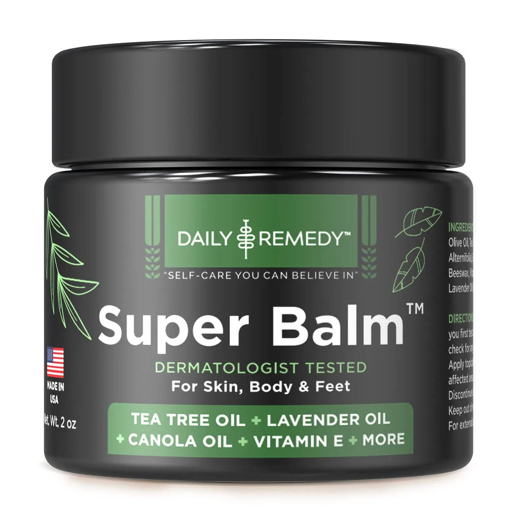 DAILY REMEDY Tea Tree Oil Extra Strength Super Balm - Athletes Foot Cream Combats - TrustMedUSA