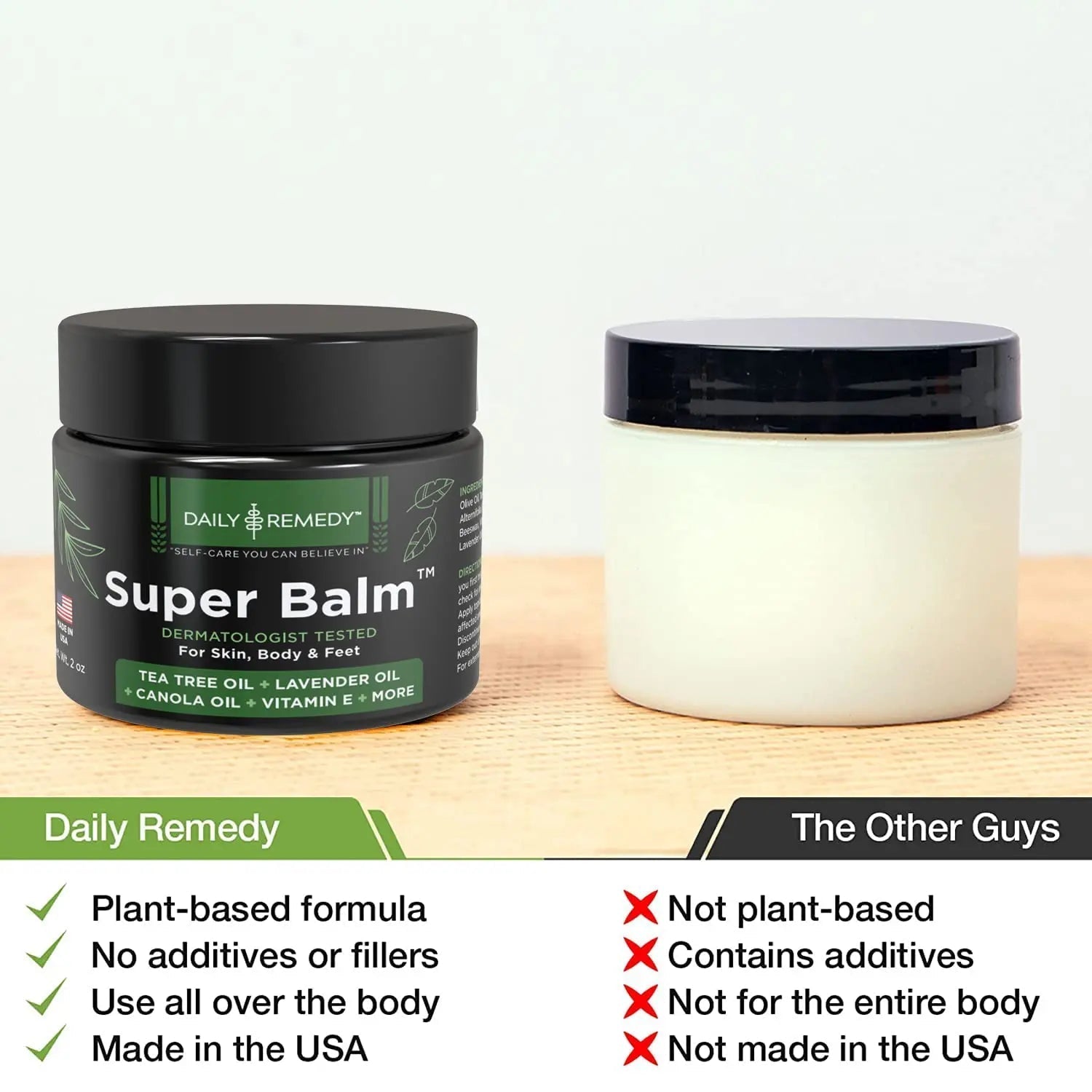 DAILY REMEDY Tea Tree Oil Extra Strength Super Balm - Athletes Foot Cream Combats - TrustMedUSA