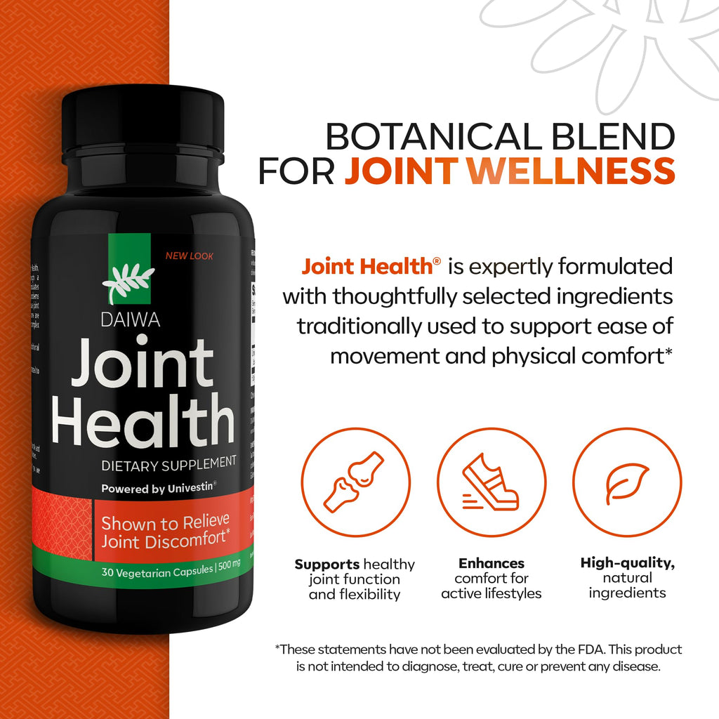 Daiwa Joint Health - Tendon and Ligament Supplements with Chinese Skullcap and Acacia Catechu - Traditional Plant-Based Formula for Active Lifestyles - Non-GMO, 30 Vegetarian Capsules - TrustMedUSA
