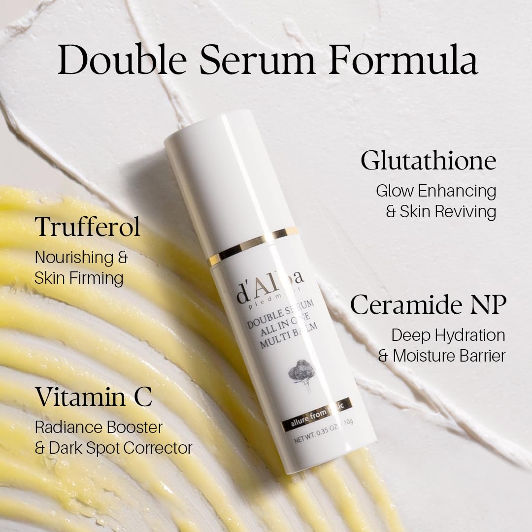 d'alba Piedmont White Truffle Double Serum All-in-one Multi Balm, Stick Balm, Vegan Skincare with Vitamin C and Vegan Collagen - TrustMedUSA