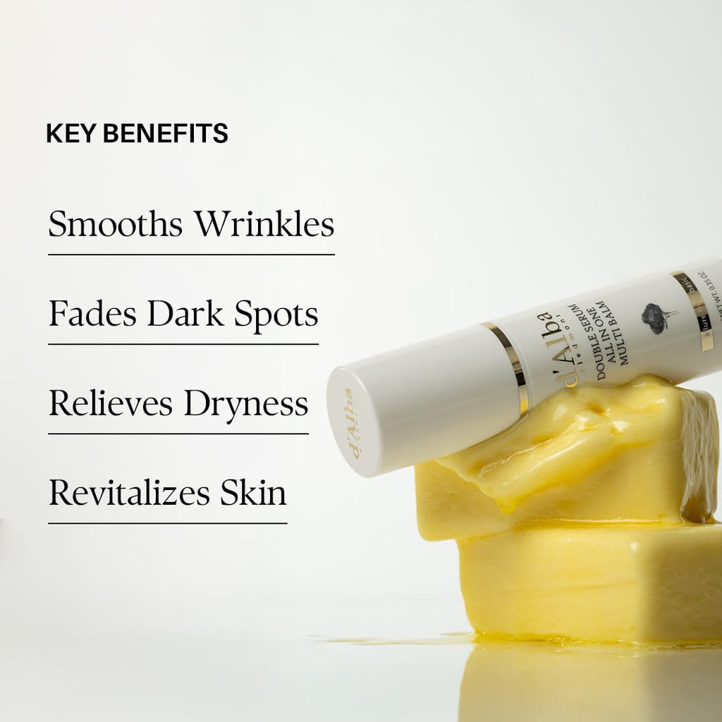 d'alba Piedmont White Truffle Double Serum All-in-one Multi Balm, Stick Balm, Vegan Skincare with Vitamin C and Vegan Collagen - TrustMedUSA