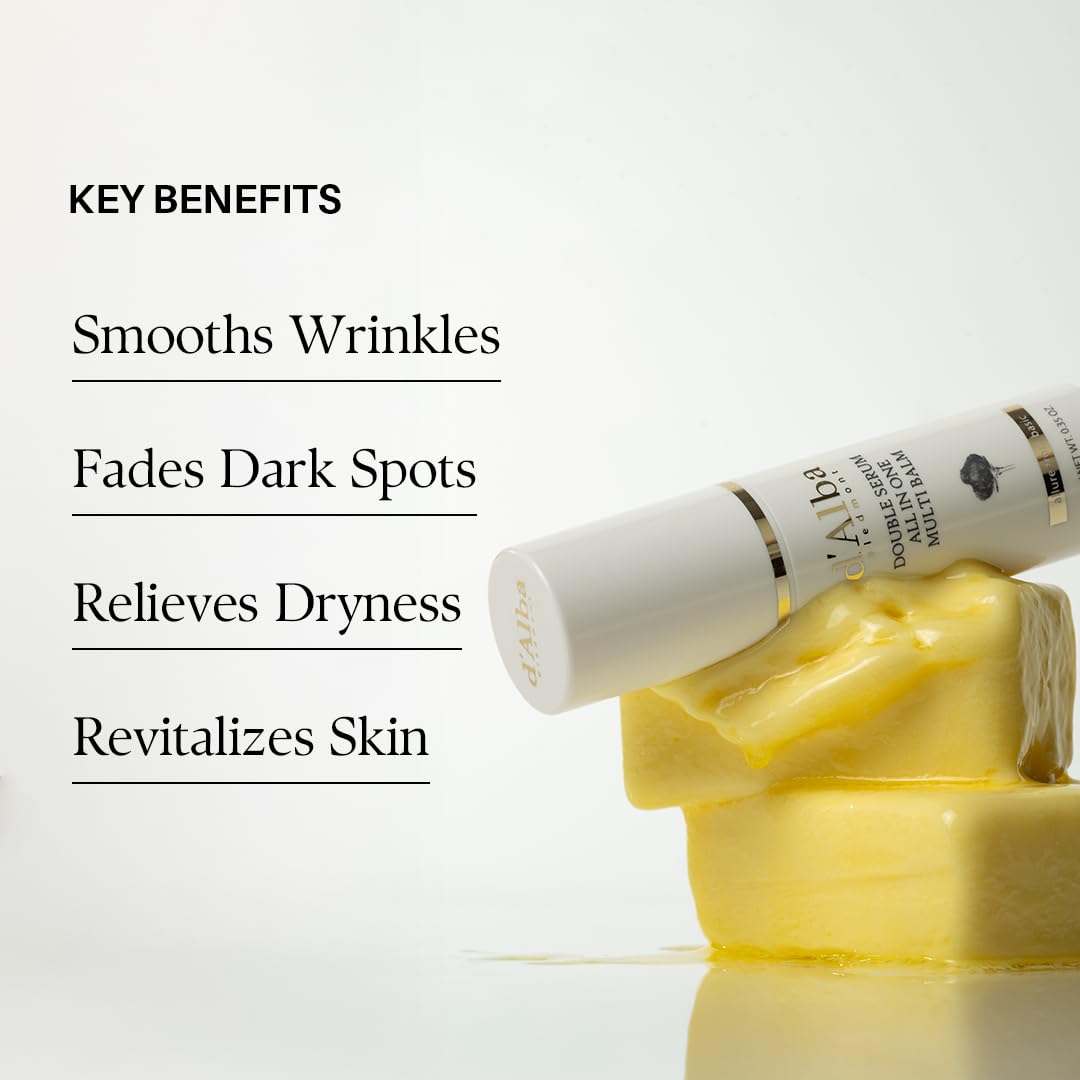 d'alba Piedmont White Truffle Double Serum All-in-one Multi Balm, Stick Balm, Vegan Skincare with Vitamin C and Vegan Collagen - TrustMedUSA