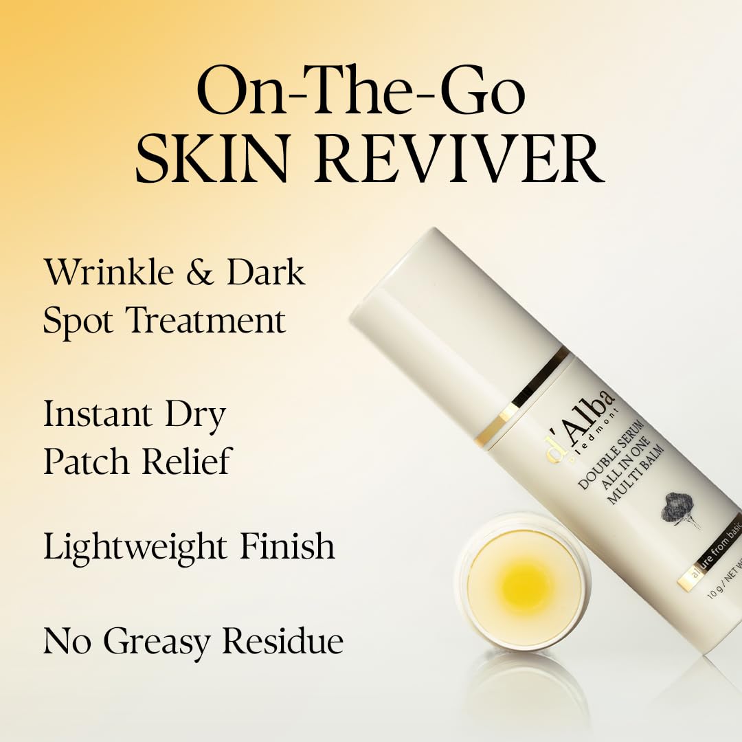 d'alba Piedmont White Truffle Double Serum All-in-one Multi Balm, Stick Balm, Vegan Skincare with Vitamin C and Vegan Collagen - TrustMedUSA