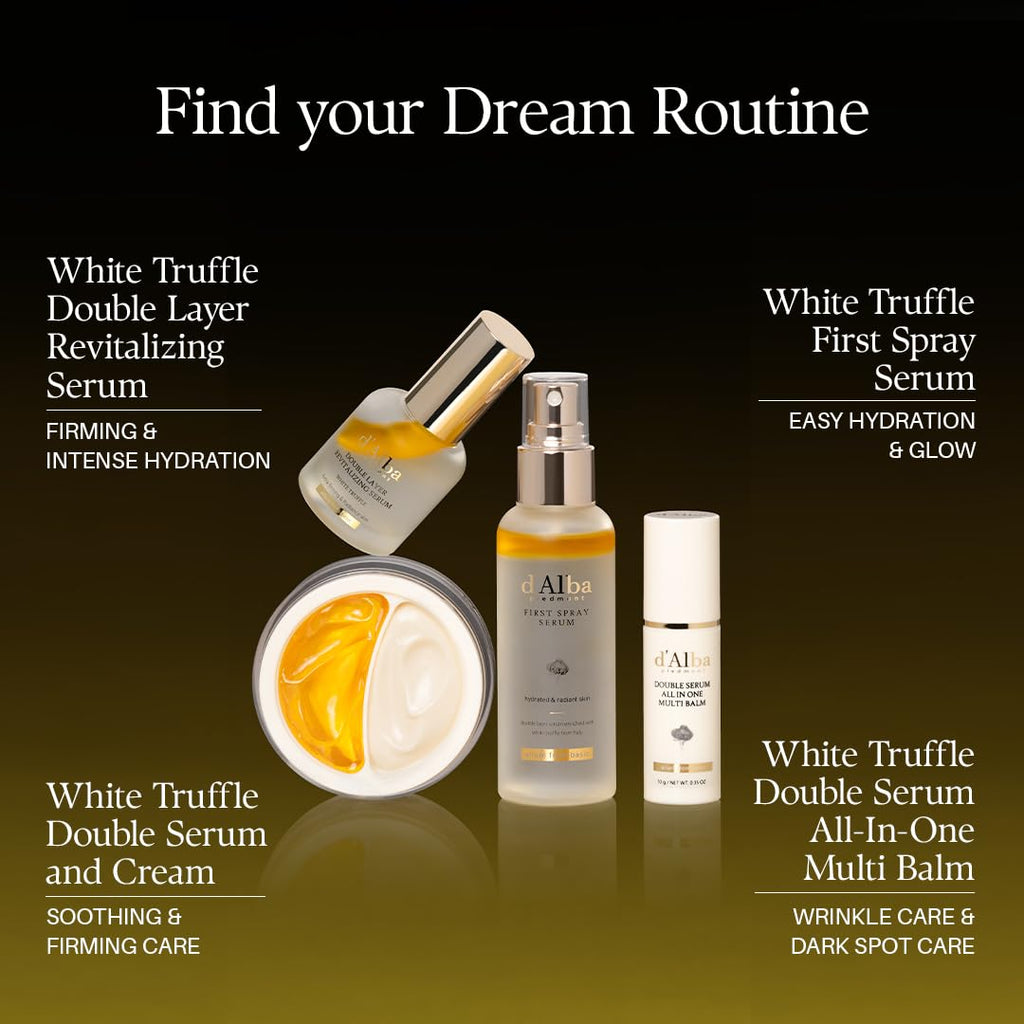 d'alba Piedmont White Truffle Double Serum All-in-one Multi Balm, Stick Balm, Vegan Skincare with Vitamin C and Vegan Collagen - TrustMedUSA